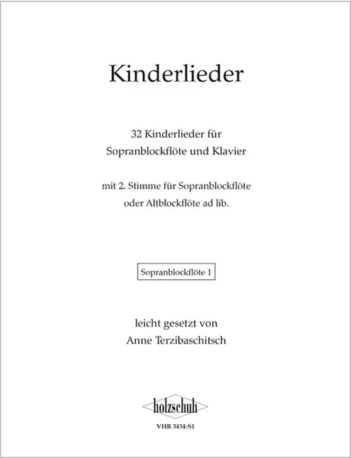 Kinderlieder für Sopranblockflöte und Klavier